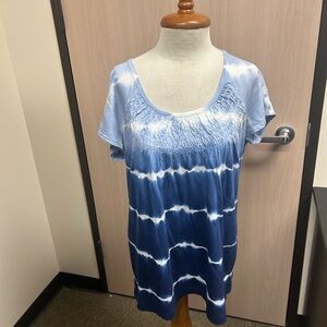 Chico's Light Blue Tie-Dye Top